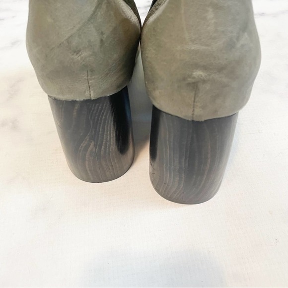 Colleen Cordero Gray Chunky Heel Leather Booties - Picture 6 of 10